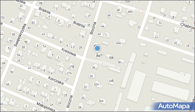 Mińsk Mazowiecki, Boczna, 38a, mapa Mińsk Mazowiecki