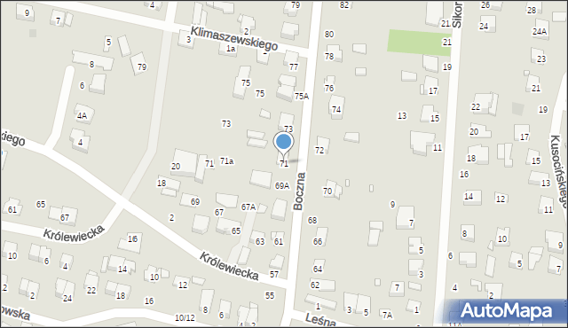 Mińsk Mazowiecki, Boczna, 71, mapa Mińsk Mazowiecki