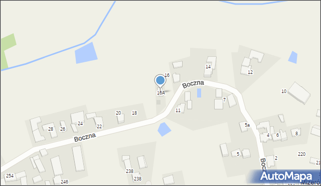 Mizerów, Boczna, 16A, mapa Mizerów