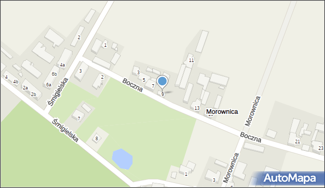 Morownica, Boczna, 9, mapa Morownica