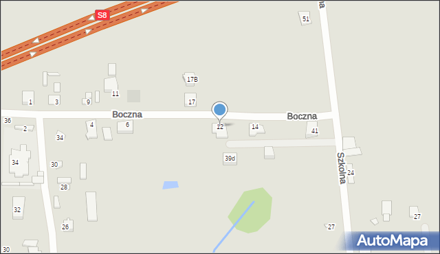 Mszczonów, Boczna, 12, mapa Mszczonów