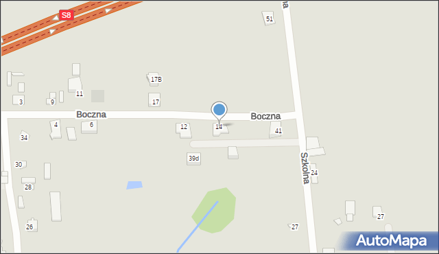 Mszczonów, Boczna, 14, mapa Mszczonów