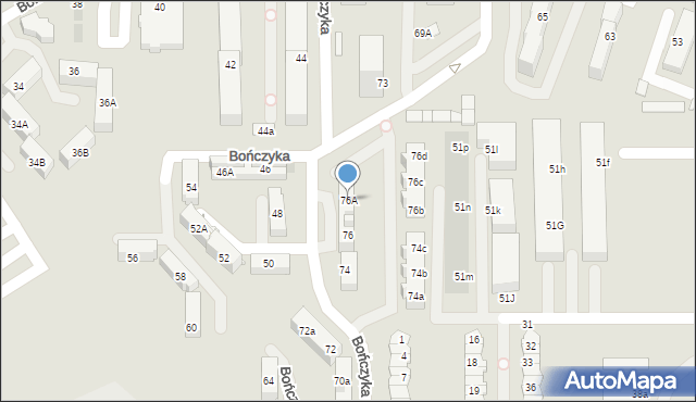 Mysłowice, Bończyka Norberta, ks., 76A, mapa Mysłowice