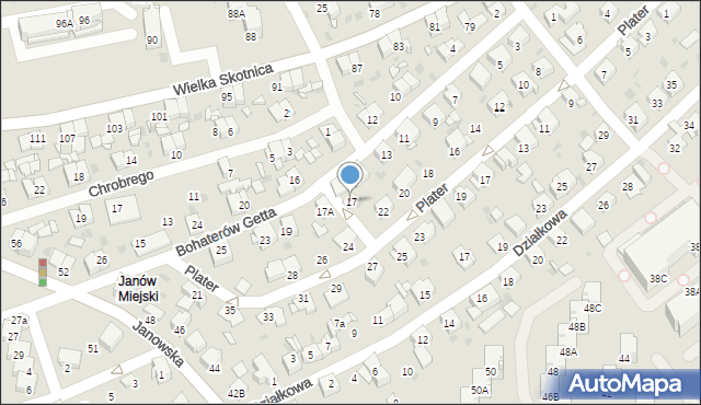 Mysłowice, Bohaterów Getta, 17, mapa Mysłowice