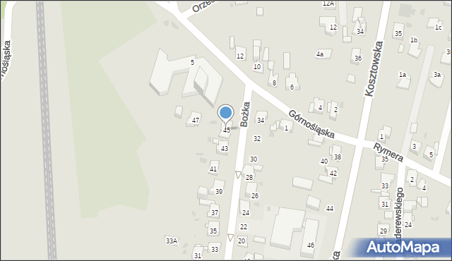 Mysłowice, Bożka Arki, 45, mapa Mysłowice