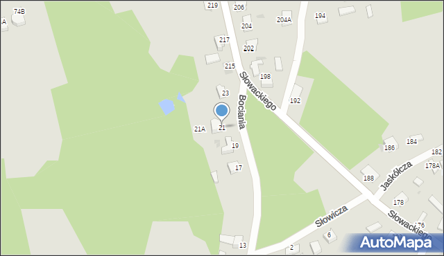 Myszków, Bociania, 21, mapa Myszków