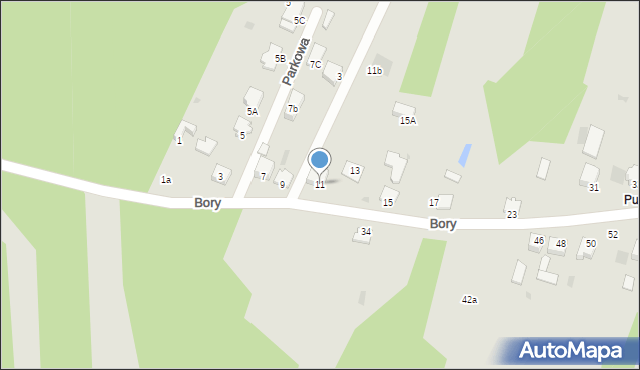 Myszków, Bory, 11, mapa Myszków