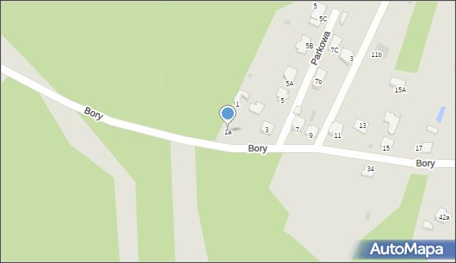 Myszków, Bory, 1a, mapa Myszków