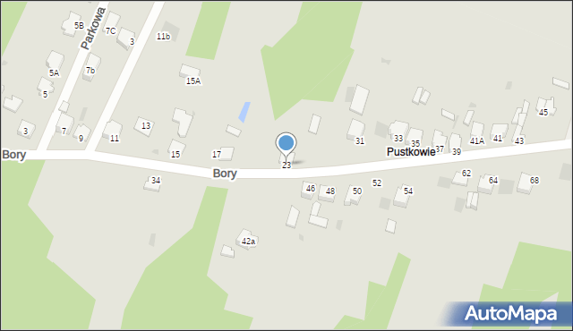 Myszków, Bory, 23, mapa Myszków