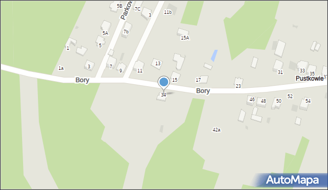 Myszków, Bory, 34, mapa Myszków