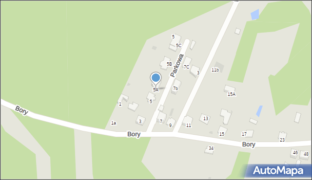 Myszków, Bory, 5A, mapa Myszków