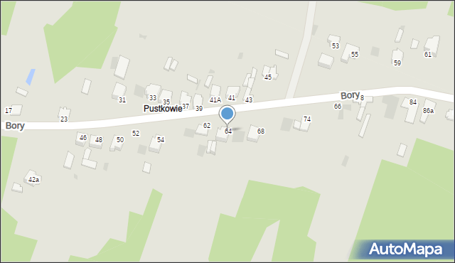 Myszków, Bory, 64, mapa Myszków