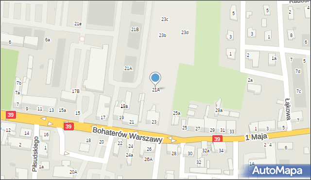 Namysłów, Bohaterów Warszawy, 21A, mapa Namysłów