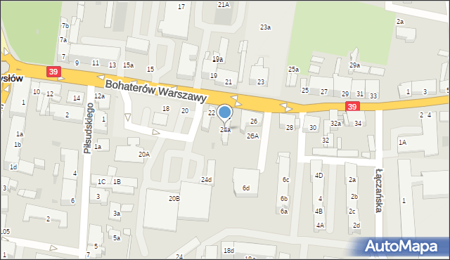 Namysłów, Bohaterów Warszawy, 24a, mapa Namysłów