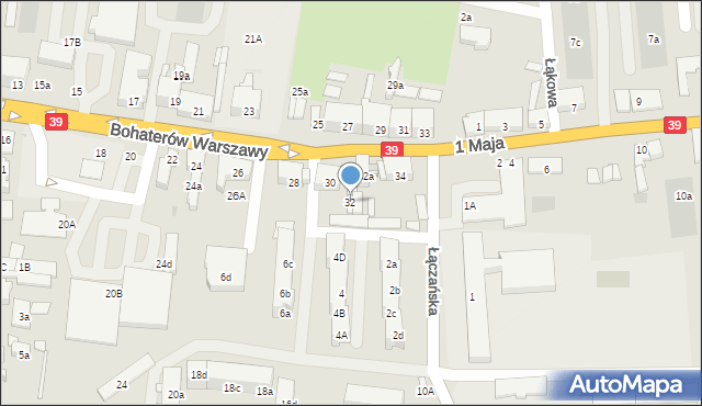Namysłów, Bohaterów Warszawy, 32, mapa Namysłów