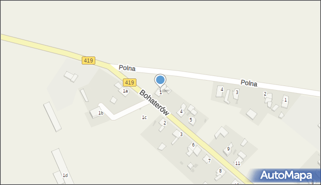 Nasiedle, Bohaterów, 1, mapa Nasiedle