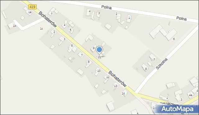 Nasiedle, Bohaterów, 11, mapa Nasiedle