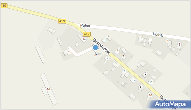 Nasiedle, Bohaterów, 1c, mapa Nasiedle