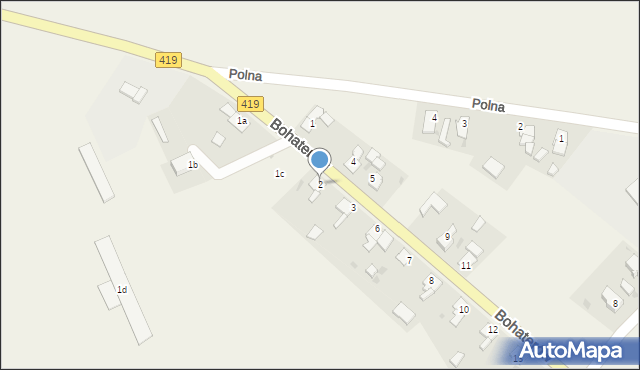 Nasiedle, Bohaterów, 2, mapa Nasiedle