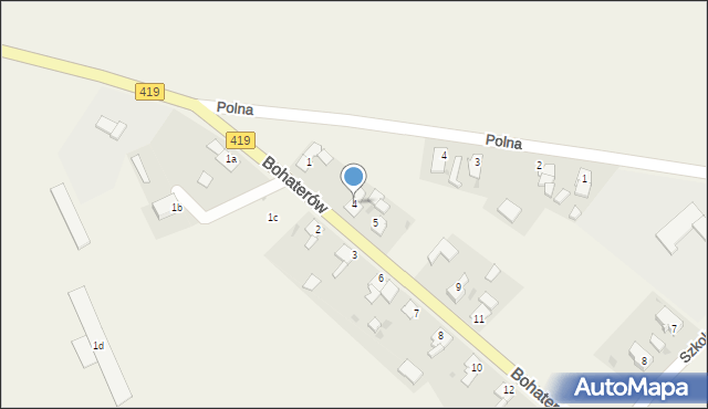 Nasiedle, Bohaterów, 4, mapa Nasiedle