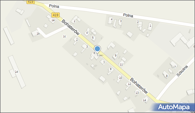 Nasiedle, Bohaterów, 6a, mapa Nasiedle