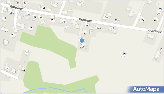 Nędza, Borowiec, 41a, mapa Nędza