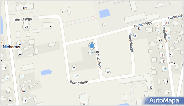Nieborów, Boreckiego Karola, 9, mapa Nieborów