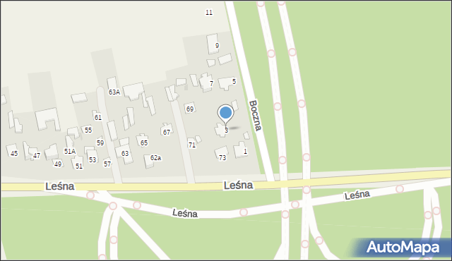 Niemce, Boczna, 3, mapa Niemce