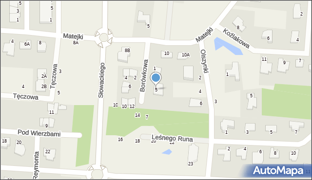 Niemcz, Borówkowa, 5, mapa Niemcz