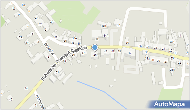 Niemodlin, Bohaterów Powstań Śląskich, 45, mapa Niemodlin