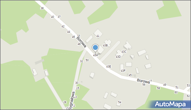 Nowa Dęba, Borowa, 43A, mapa Nowa Dęba