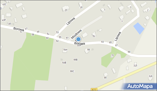 Nowa Dęba, Borowa, 66A, mapa Nowa Dęba