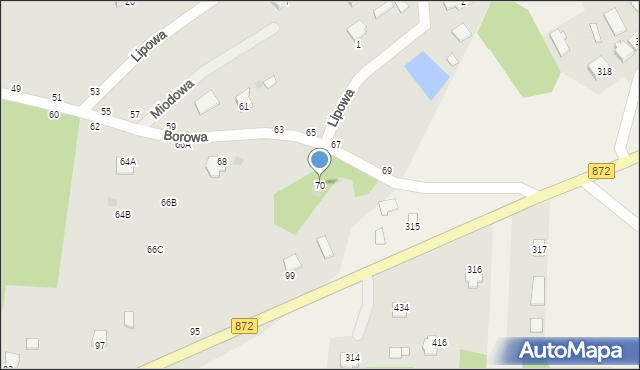 Nowa Dęba, Borowa, 70, mapa Nowa Dęba