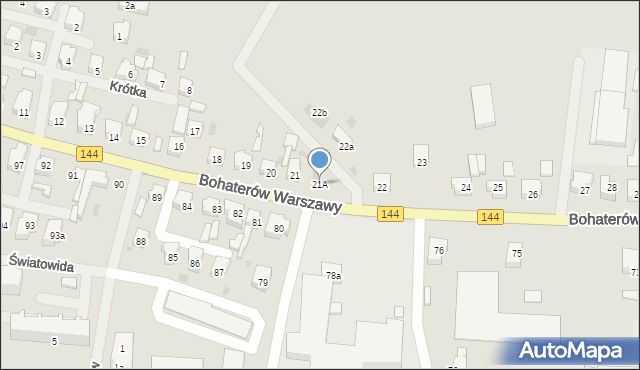 Nowogard, Bohaterów Warszawy, 21A, mapa Nowogard