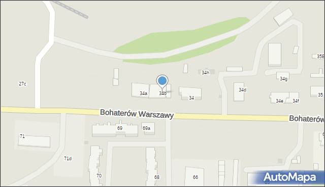 Nowogard, Bohaterów Warszawy, 34b, mapa Nowogard