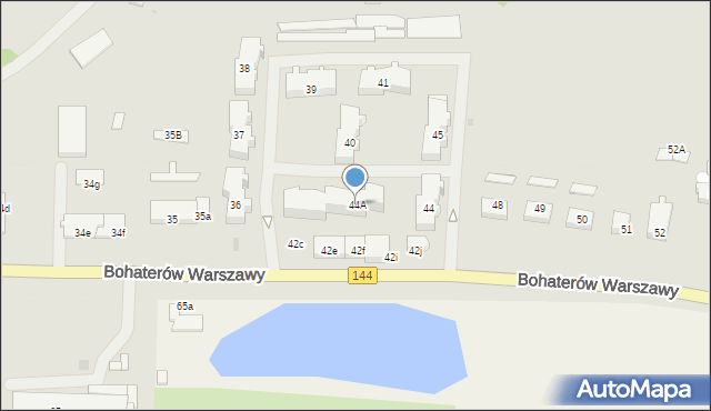 Nowogard, Bohaterów Warszawy, 44A, mapa Nowogard