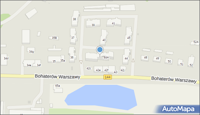 Nowogard, Bohaterów Warszawy, 44b, mapa Nowogard