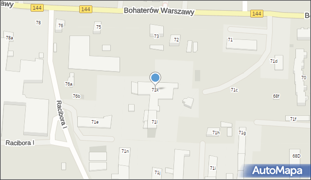 Nowogard, Bohaterów Warszawy, 71k, mapa Nowogard