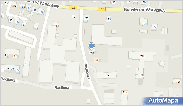 Nowogard, Bohaterów Warszawy, 76a, mapa Nowogard