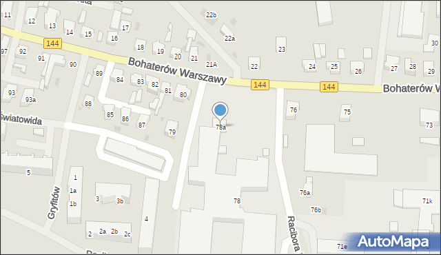 Nowogard, Bohaterów Warszawy, 78a, mapa Nowogard