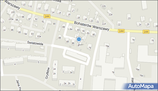 Nowogard, Bohaterów Warszawy, 87, mapa Nowogard