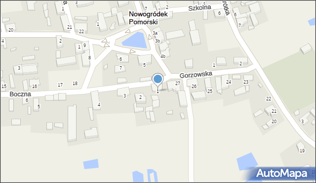 Nowogródek Pomorski, Boczna, 1, mapa Nowogródek Pomorski