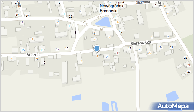 Nowogródek Pomorski, Boczna, 3, mapa Nowogródek Pomorski