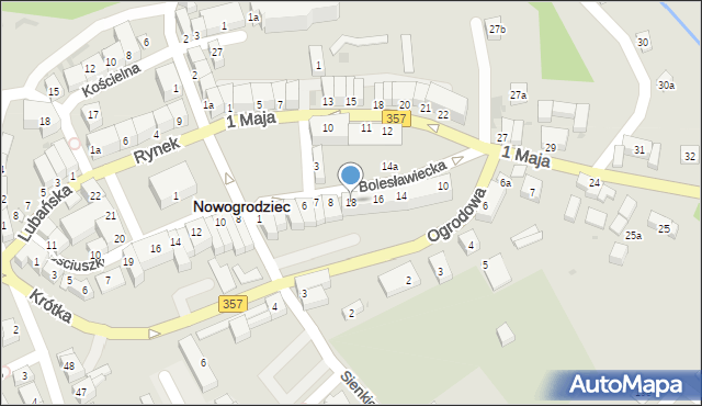 Nowogrodziec, Bolesławiecka, 18, mapa Nowogrodziec