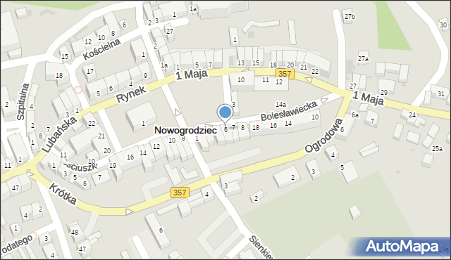 Nowogrodziec, Bolesławiecka, 6, mapa Nowogrodziec