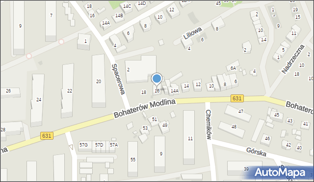 Nowy Dwór Mazowiecki, Bohaterów Modlina, 16, mapa Nowy Dwór Mazowiecki