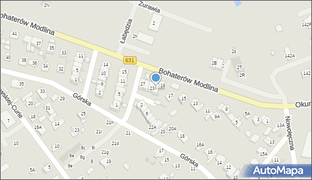 Nowy Dwór Mazowiecki, Bohaterów Modlina, 21A, mapa Nowy Dwór Mazowiecki