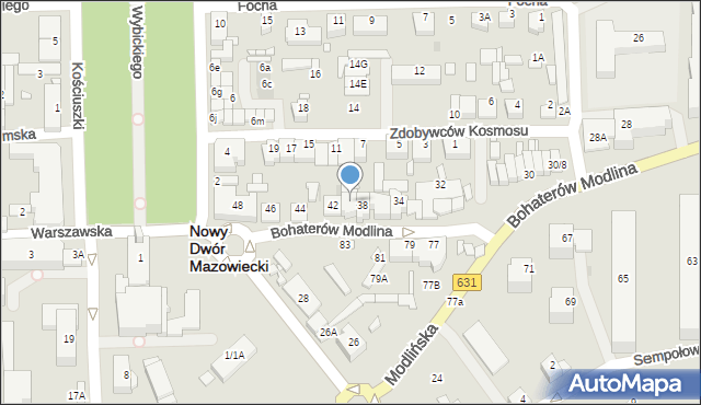 Nowy Dwór Mazowiecki, Bohaterów Modlina, 40, mapa Nowy Dwór Mazowiecki