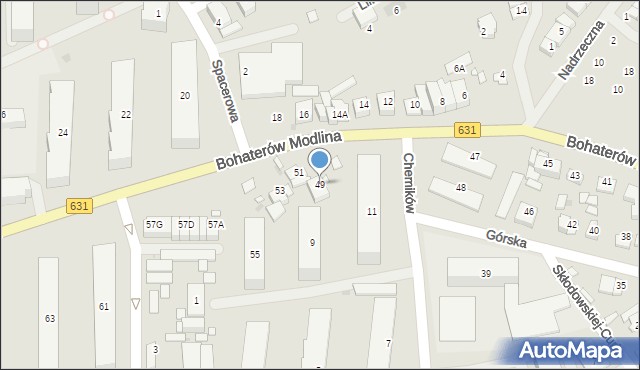 Nowy Dwór Mazowiecki, Bohaterów Modlina, 49, mapa Nowy Dwór Mazowiecki