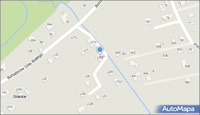 Nowy Sącz, Bohaterów Orła Białego, 129a, mapa Nowego Sącza